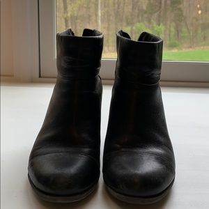 Black Clarks booties, size 8